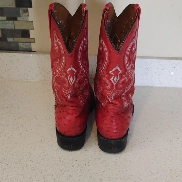 Red Western Cowboy Boots Size 10.5 Men - Picture 4 of 5